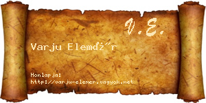 Varju Elemér névjegykártya